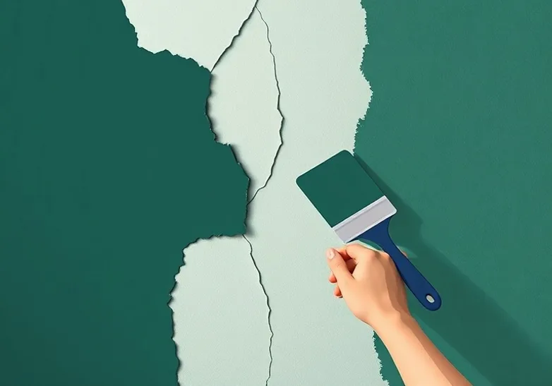 Ponçage et rebouchage des fissures avant mise en peinture