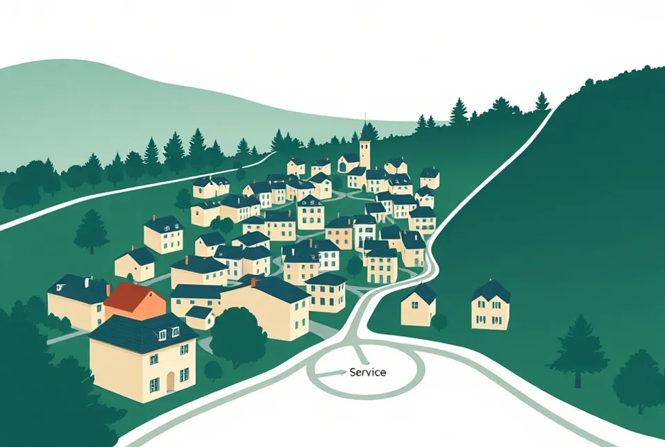 Carte du secteur d'intervention autour de Méry-sur-Oise (95540)